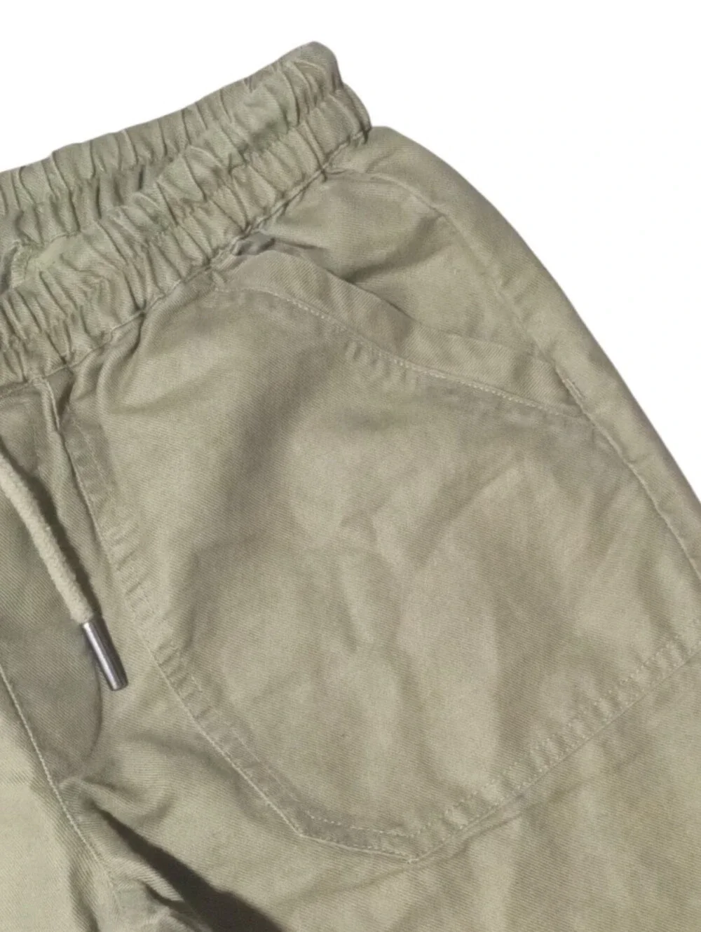 Quince  Olive Green Linen Cotton Blend Casual Pull-On Drawstring Pants Small